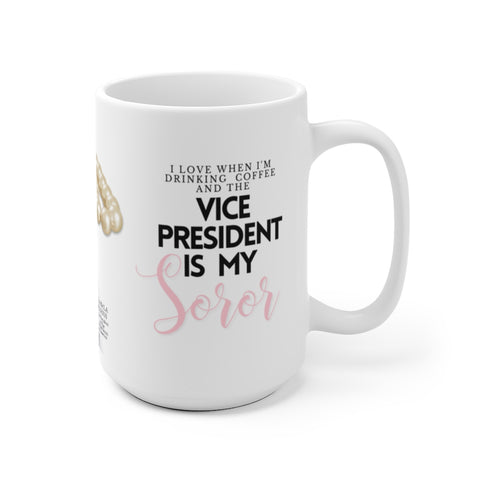 Kamala Harris VP aka Vice President Soror Pearls White Ceramic Mug