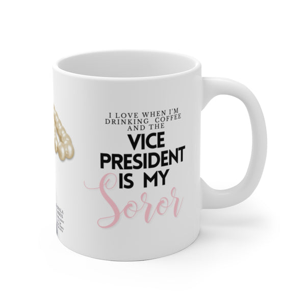 Kamala Harris VP aka Vice President Soror Pearls White Ceramic Mug